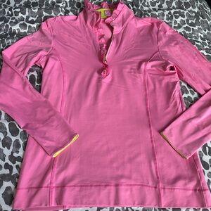 Missy Maude golf wear ruffle collar L/S top Sz LG